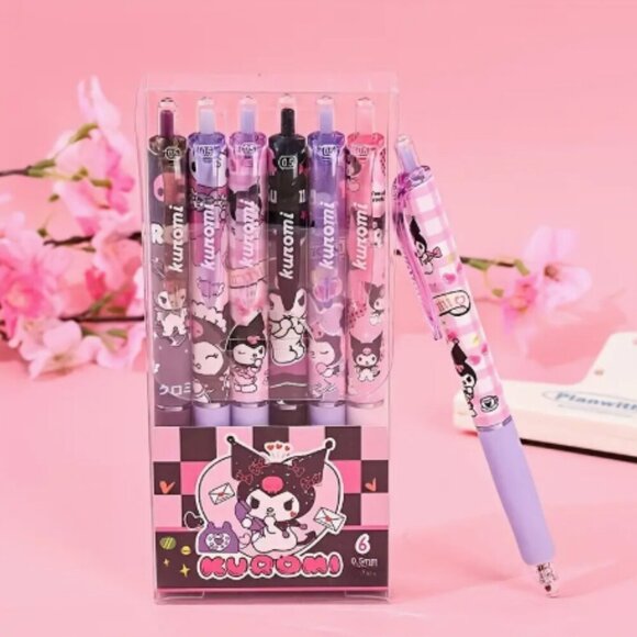 Kuromi  Gel Pens 6 Piece Set NWT - Picture 1 of 1